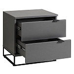 Тумба прикроватная цвета графит с ящиками Strict Lines варинант исполнения - 4 | Loft Concept в Барнауле