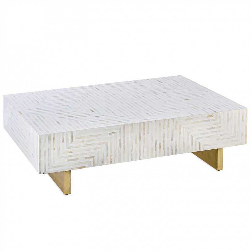 Журнальный стол Cream Indian Bone Inlay coffee table Кремовый Журнальный стол Cream Indian Bone Inlay coffee table Кремовый в Барнауле | Loft Concept