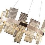 Люстра подвесная круглая с рифлёными прозрачными элементами и золотым основанием Aurea Vista варинант исполнения - 2 | Loft Concept в Барнауле