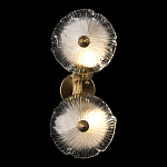 Бра с ветвистыми бронзовыми элементами и стеклянными рифлеными дисками Textured Glass Bra варинант исполнения - 3 | Loft Concept в Барнауле