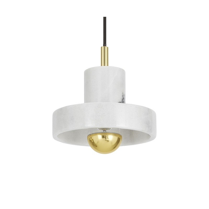 Подвесной светильник Tom Dixon Stone Pendant White Белый Золотой Подвесной светильник Tom Dixon Stone Pendant White Белый Золотой в Барнауле | Loft Concept