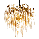 Люстра со стеклянными подвесками янтарного цвета Ambre Glass Chandelier 80 варинант исполнения - 1 | Loft Concept в Барнауле