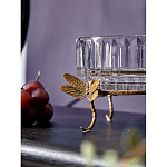 Чаша из прозрачного стекла на бронзовых ножках в виде стрекоз Eden Garden варинант исполнения - 4 | Loft Concept в Барнауле