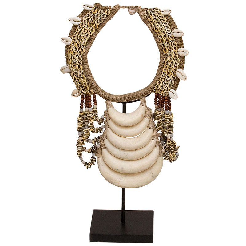 Ожерелье из ракушек на подставке Ethnic Beige Shells Necklace Бежевый Коричневый Ожерелье из ракушек на подставке Ethnic Beige Shells Necklace Бежевый Коричневый в Барнауле | Loft Concept