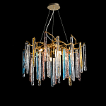 Люстра на подвесе с каркасом из металла и цветными подвесками из стекла Droplet Chandelier варинант исполнения - 3 | Loft Concept в Барнауле