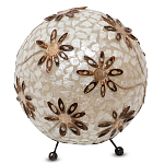 Настольная лампа из перламутра на металлическом каркасе Indonesian Ball варинант исполнения - 1 | Loft Concept в Барнауле