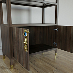 Стеллаж со стеклянными полками Elsa Dreams Walnut варинант исполнения - 5 | Loft Concept в Барнауле