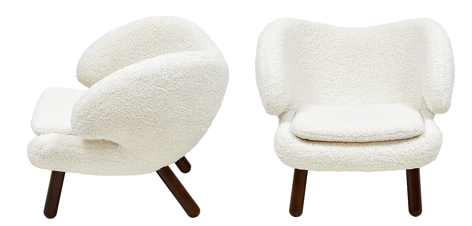 Кресло из белой ткани букле с ножками из массива ясеня Boucle Caldwell White Armchair Кресло из белой ткани букле с ножками из массива ясеня Boucle Caldwell White Armchair - Loft-Concept в Барнауле
