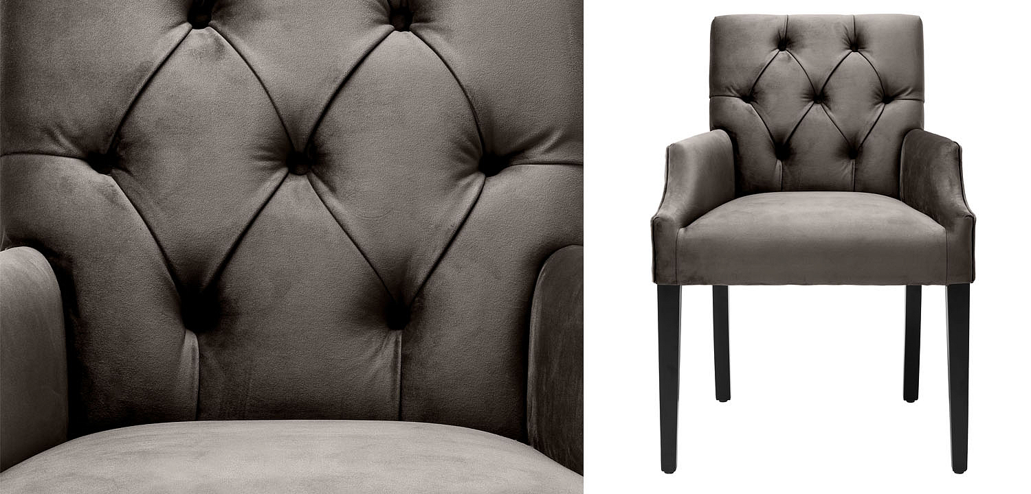 Стул Eichholtz DINING CHAIR ATENA WITH ARM dark Стул Eichholtz DINING CHAIR ATENA WITH ARM dark - Loft-Concept в Барнауле