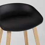 Барный стул на ножках из натурального дерева Boras Black варинант исполнения - 7 | Loft Concept в Барнауле