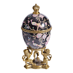 Шкатулка в форме яйца на величественных львах из фарфора с бронзовыми элементами Eden Garden варинант исполнения - 1 | Loft Concept в Барнауле
