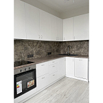 Угловой кухонный гарнитур белый и столешница под мрамор Gene Kitchen Set варинант исполнения - 3 | Loft Concept в Барнауле