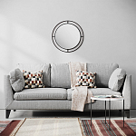 Настенное зеркало круглой формы в черной металлической раме BUBBLE MIRROR BLACK варинант исполнения - 3 | Loft Concept в Барнауле