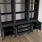 Модульный стеллаж Primo из трех составных элементов Черный дуб варинант исполнения - 4 | Loft Concept в Барнауле