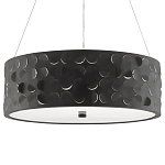 Люстра в форме цилиндра с чёрным фактурным абажуром Round Necklines варинант исполнения - 4 | Loft Concept в Барнауле