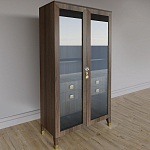 Дизайнерский шкаф витрина Elsa Dreams Walnut с 4-мя ящиками варинант исполнения - 3 | Loft Concept в Барнауле