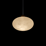 Подвесной светильник с плафоном в виде эллипса из белого алебастра Cryptocrystalline Stone варинант исполнения - 4 | Loft Concept в Барнауле