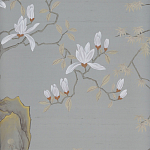 Обои ручная роспись Summer Night Blossom Colourway SC-122 on Wood Ash slub silk варинант исполнения - 2 | Loft Concept в Барнауле