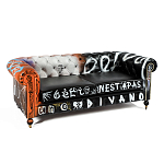 Диван Честерфильд граффити graffiti Orange Sofa натуральная кожа варинант исполнения - 2 | Loft Concept в Барнауле