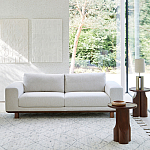 Круглый приставной стол из массива ореха Balu Wooden Side Table варинант исполнения - 6 | Loft Concept в Барнауле