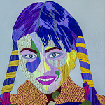 Картина с вышивкой Портрет wall panel People with the yellow ear 3 варинант исполнения - 2 | Loft Concept в Барнауле