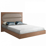 Кровать двуспальная с высоким изголовьем из дерева и подушек из экокожи Modern Look варинант исполнения - 1 | Loft Concept в Барнауле