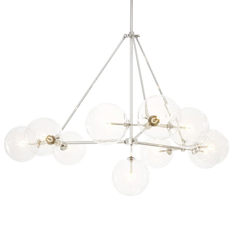 Люстра Chandelier Bermude Никель Прозрачное Стекло Люстра Chandelier Bermude Никель Прозрачное Стекло в Барнауле | Loft Concept