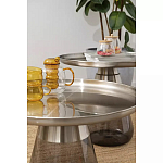 Кофейный столик с основанием из закаленного стекла Classic Round Gray Table варинант исполнения - 3 | Loft Concept в Барнауле