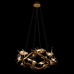 Люстра подвесная с прозрачными стеклянными птичками на ветвях Диаметр 80 см Serip Voa варинант исполнения - 5 | Loft Concept в Барнауле