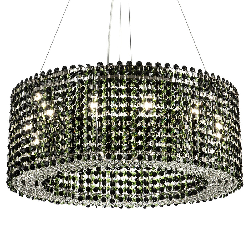 Круглая люстра с хрустальными подвесками Crystal Art Chrome Green Chandelier 12 Хром Зеленый Черный Круглая люстра с хрустальными подвесками Crystal Art Chrome Green Chandelier 12 Хром Зеленый Черный в Барнауле | Loft Concept