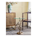 Столик с круглой стеклянной столешницей и корпусом в виде двух павлинов на ветке Table Two Peacocks варинант исполнения - 6 | Loft Concept в Барнауле