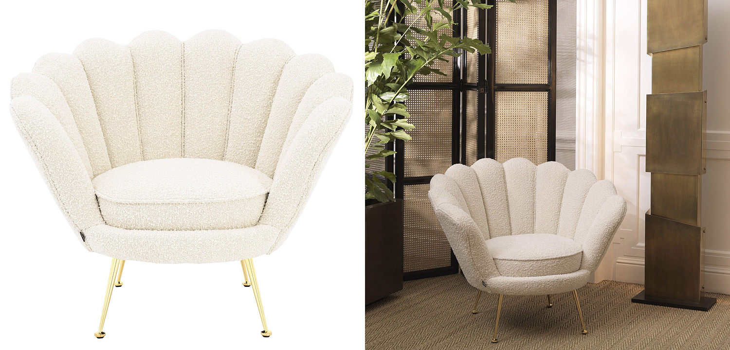 Кресло Eichholtz Chair Trapezium Boucle cream Кресло Eichholtz Chair Trapezium Boucle cream - Loft-Concept в Барнауле