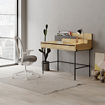 Стол письменный с выдвижным ящиком цвета древесины LEILA WORKING TABLE OAK ANTHRACITE варинант исполнения - 8 | Loft Concept в Барнауле