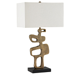 Настольная лампа с фигурным каркасом и прямоугольным тканевым абажуром Brutalist Profile варинант исполнения - 4 | Loft Concept в Барнауле