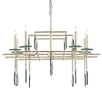 Люстра линейная с круглыми прозрачными подвесками  Horizontal Rectangular Chandelier варинант исполнения - 4 | Loft Concept в Барнауле