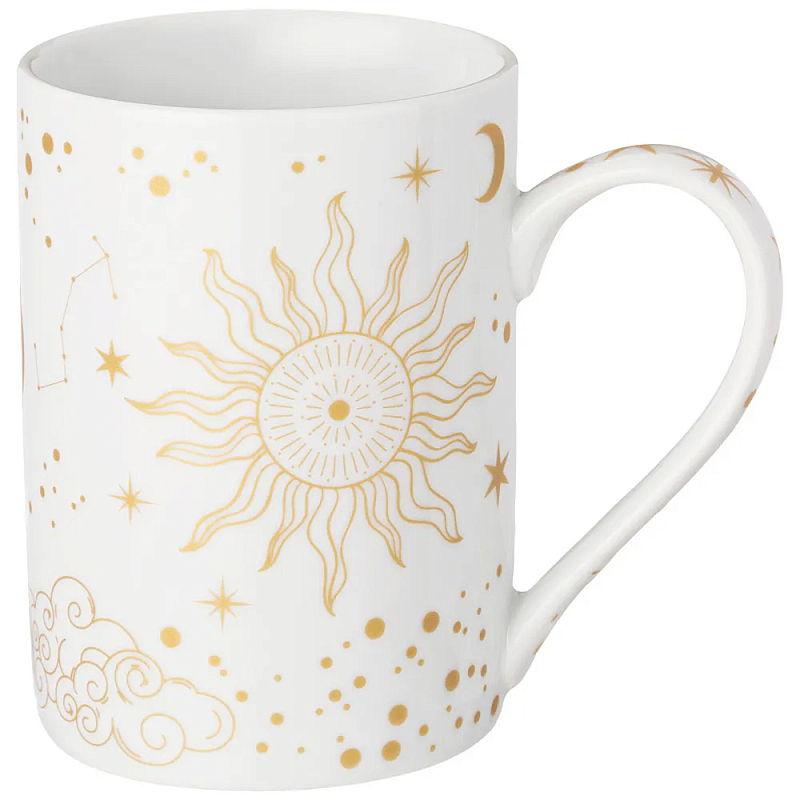 Кружка из фарфора с рисунком звезд и созвездий 300 мл Porcelain Astronomy Collection Белый Золотой Кружка из фарфора с рисунком звезд и созвездий 300 мл Porcelain Astronomy Collection Белый Золотой в Барнауле | Loft Concept