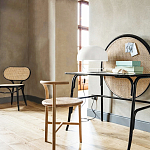 Письменный стол с круглой плетёной панелью для крепления заметок Allegory варинант исполнения - 2 | Loft Concept в Барнауле