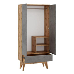 Шкаф с фасадом цвета серый бетон Grace of Furniture варинант исполнения - 2 | Loft Concept в Барнауле