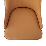 Стул оранжевый с высокой спинкой из искуственной кожи на серых металлических ножках Enigma Orange варинант исполнения - 3 | Loft Concept в Барнауле