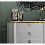 Комод белый овальный с мраморной столешницей Thoroughbass варинант исполнения - 3 | Loft Concept в Барнауле