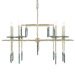 Люстра линейная с круглыми прозрачными подвесками  Horizontal Rectangular Chandelier варинант исполнения - 3 | Loft Concept в Барнауле