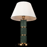 Настольная лампа на основании из зеленого мрамора с белым абажуром Noelia Green варинант исполнения - 4 | Loft Concept в Барнауле