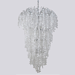 Люстра с прозрачными и белыми подвесками в виде лепестков FAIRYTREE Light варинант исполнения - 1 | Loft Concept в Барнауле