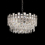 Круглая люстра с хрустальными подвесками на серебряном каркасе Gorgeous Crystal Light варинант исполнения - 1 | Loft Concept в Барнауле