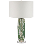 Настольная лампа керамическая с кремовым абажуром Scenic Column варинант исполнения - 5 | Loft Concept в Барнауле