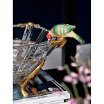 Чаша из прозрачного стекла на бронзовых ножках с фигурками попугаев Eden Garden варинант исполнения - 3 | Loft Concept в Барнауле