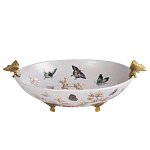 Белое фарфоровое блюдо с изображением бабочек Eden Garden варинант исполнения - 1 | Loft Concept в Барнауле