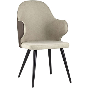 Стул Miruna Fabric and Leather Chair с Подлокотником