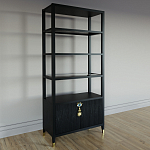 Стеллаж со стеклянными полками Elsa Dreams Black варинант исполнения - 1 | Loft Concept в Барнауле