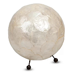 Настольная лампа из перламутра на металлическом каркасе Indonesian Egg варинант исполнения - 2 | Loft Concept в Барнауле